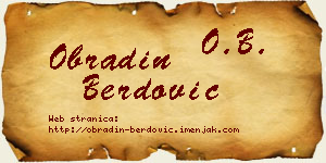 Obradin Berdović vizit kartica
